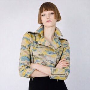 NWOT Armani Exchange Mesh Moto Jacket